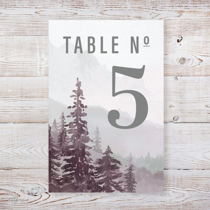 RUSTIC LODGE WEDDING TABLE CARD