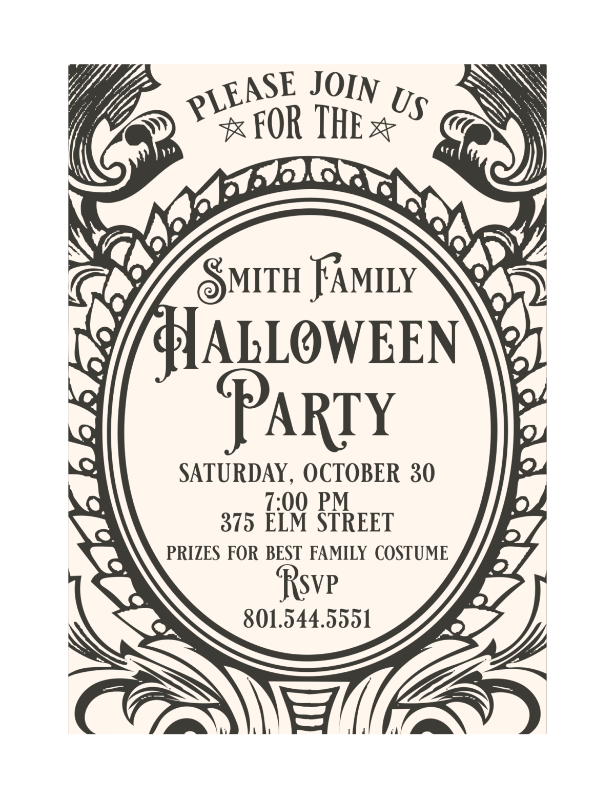 Family Halloween Party Invite